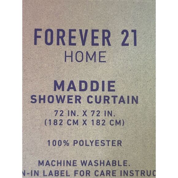 Forever 21 Home Maddie "Girl Power" Shower Curtain nwt (0268) - Picture 3 of 3